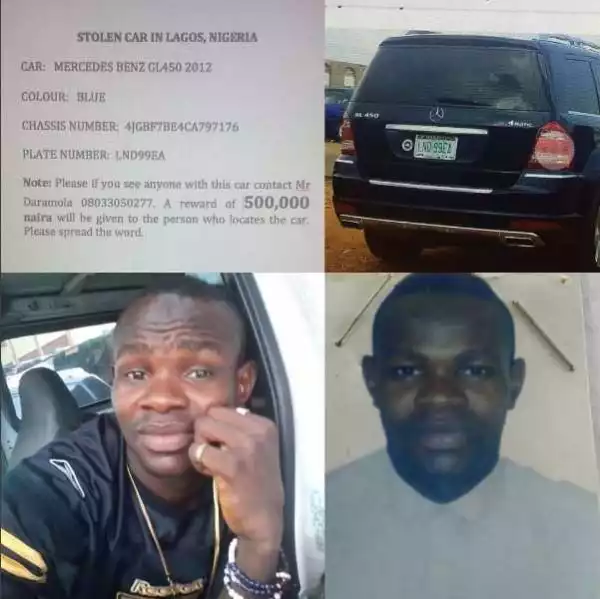Nigerian Lady Offers N500,000 Reward to Whoever Locates Her Car Stolen by Her Driver (Photos)